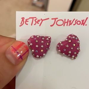 Betsey Johnson heart earrings.